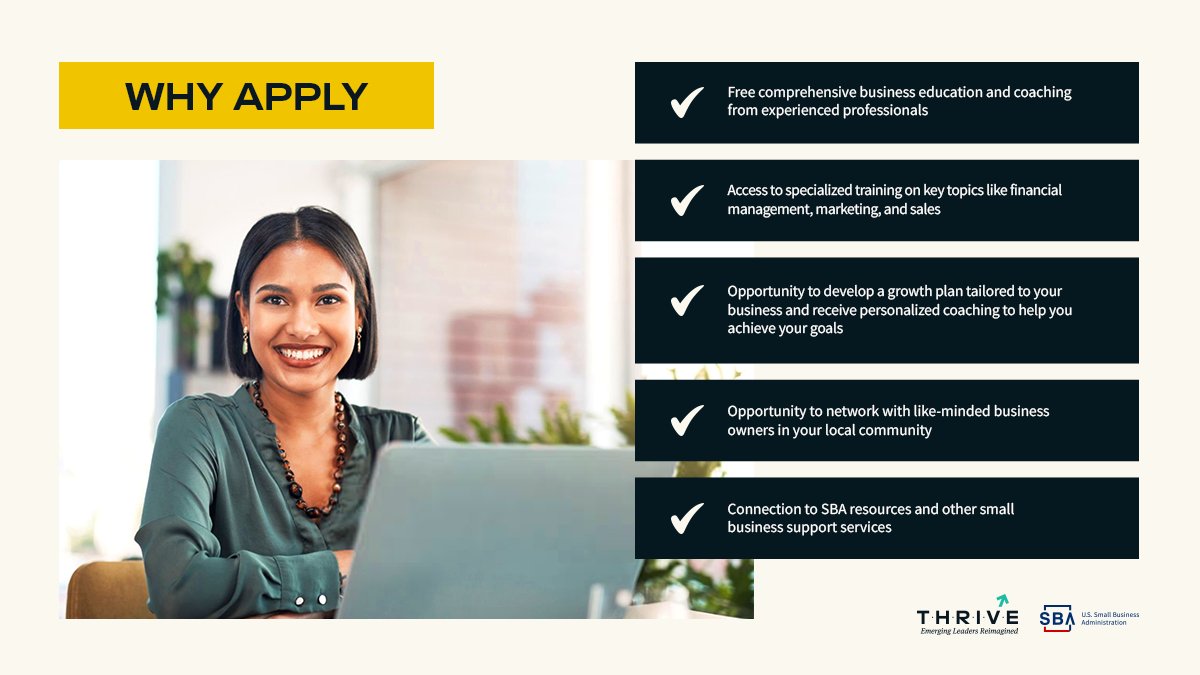 SThriveprogram's tweet photo. As a small business owner, you deserve the best resources and support to help your business thrive!
Why apply? 🤔Here are just a few benefits..
Don't miss out on this amazing opportunity! Apply now.
👉 https://t.co/VHa0vMA0WJ
#Sba #SBAthrive #sbagov #thriveprogram #growthplan https://t.co/qNZL8kwAPQ