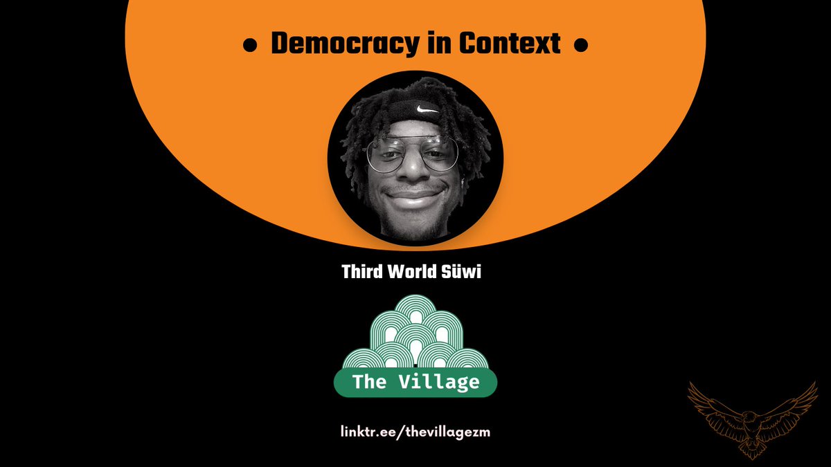 TheVillageZM's tweet photo. ICYMI: join @Sichi29Jr in the second episode of #ThirdWorldSüwi as he dives deep into Democracy, In Context! https://t.co/BQ9bnfJCWz https://t.co/gO9fOzM3Cz