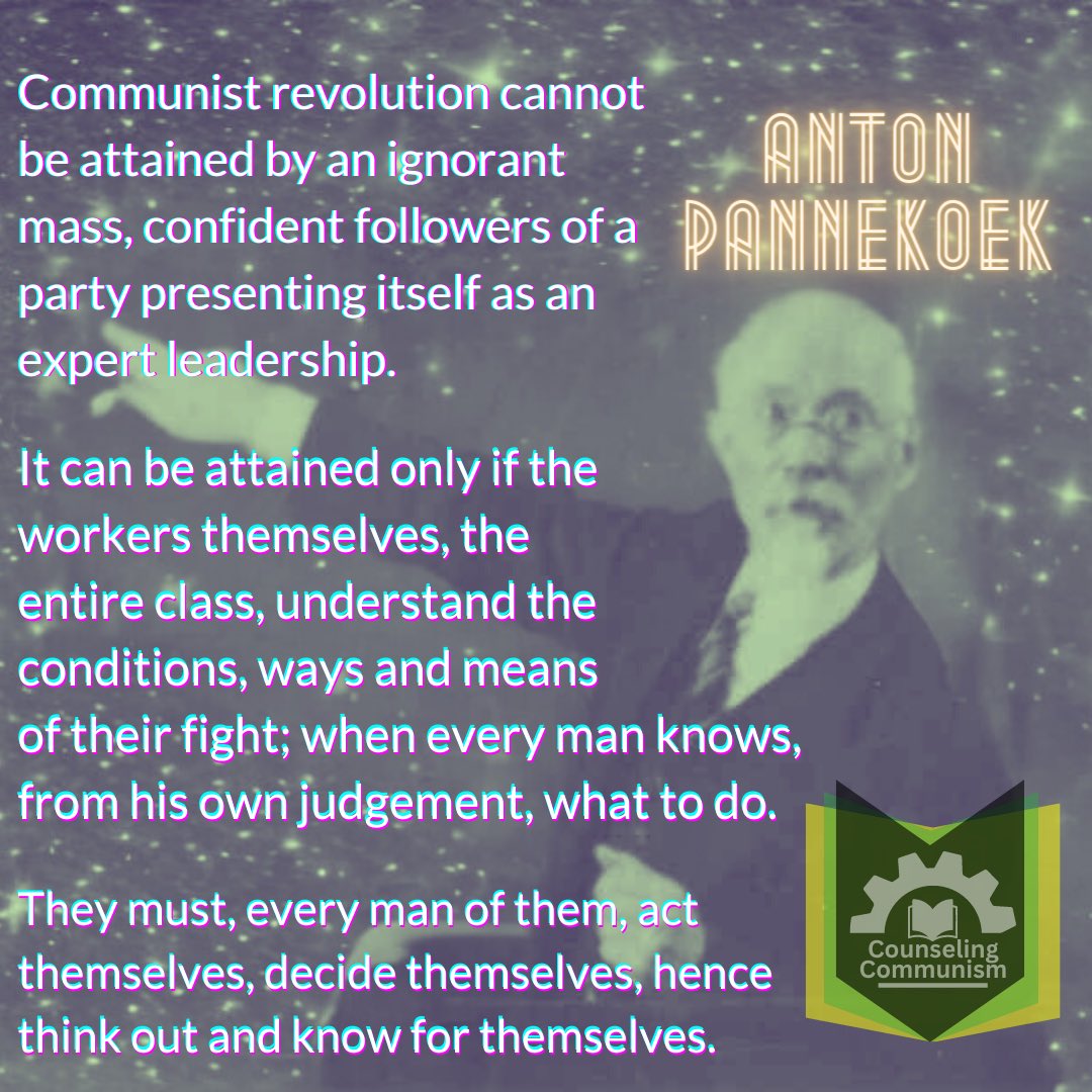 BaltimoreLSC's tweet photo. “This idea of revolution as a process is central to council communism, and it leads us directly to a consideration of council communist ideas concerning class consciousness and organisation, which Pannekoek described in 1909 as 'those two pillars of working class power'.  … 1/5 https://t.co/UBRaO48ovi