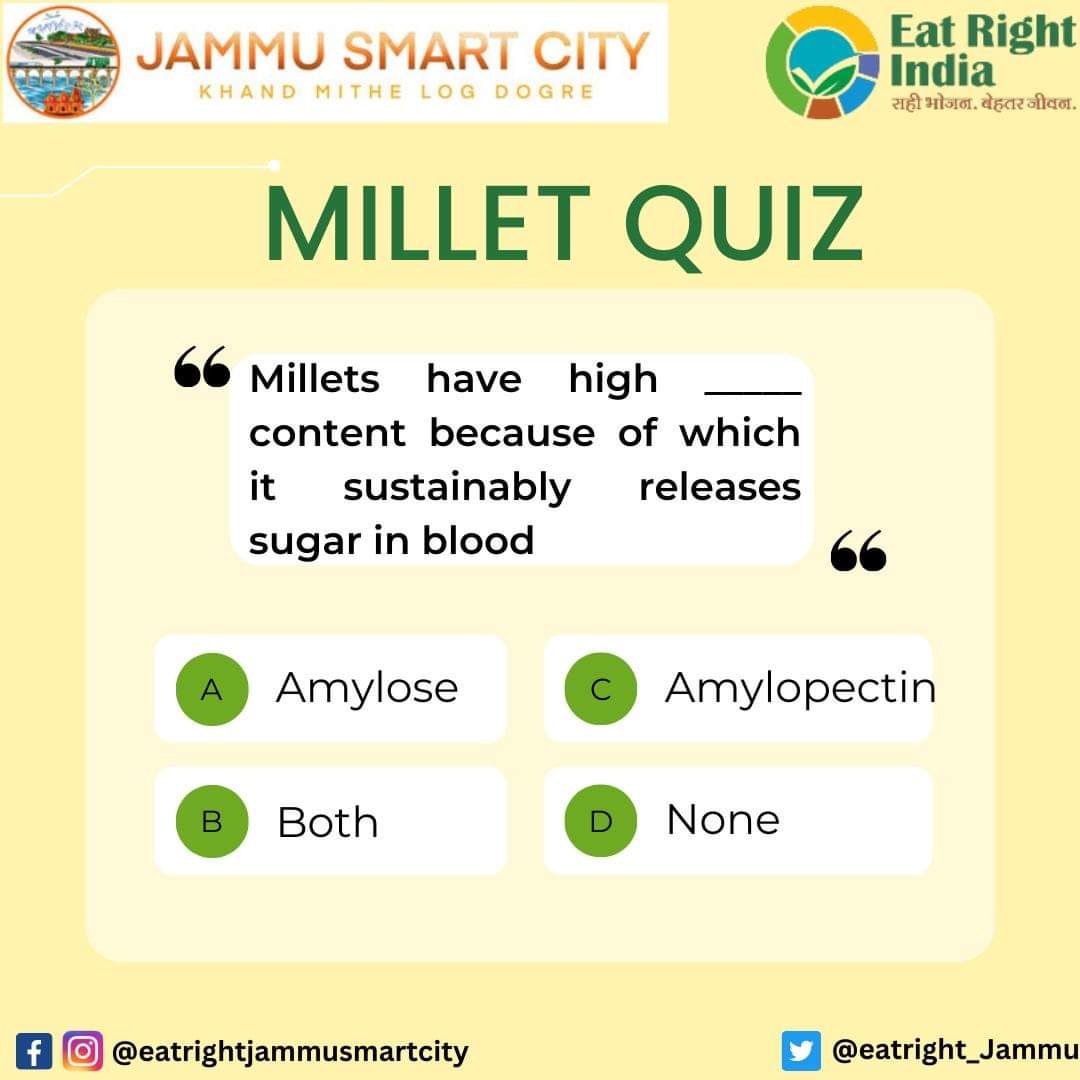 EatRight_Jammu's tweet photo. There is a bit of biology in it👇
#eatrightjammu #eatrightchallenge #eatrightindia #jammusmartcitylimited #jammu #fssai #foodfortification #sustainablefood #healthyeating #healthyindia #swasthabharat #Malnutrition #FortifiedFood #Millets #MilletMela #EatRightMillet #MilletQuiz https://t.co/kSJV0Cs2uq