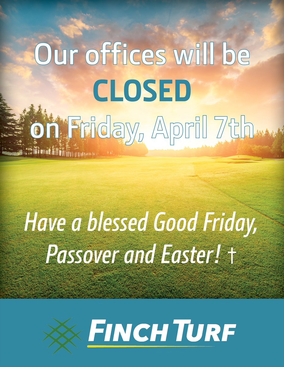 FinchTurf's tweet photo. 📢Friendly reminder that we are closed tomorrow for #GoodFriday! https://t.co/rTpQG3SqKQ