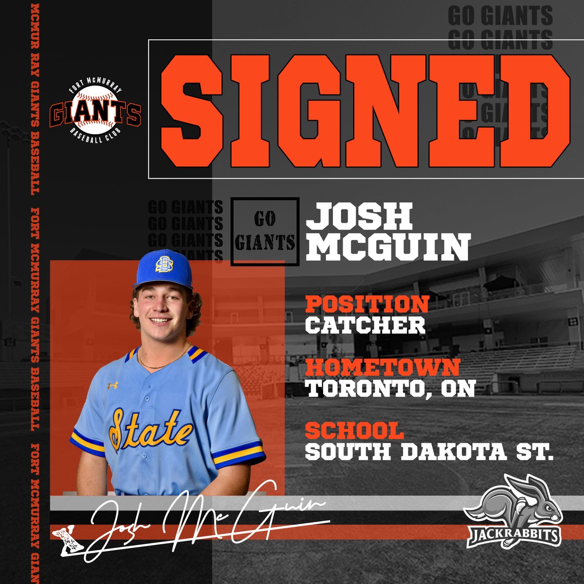 FortMacGiants's tweet image. The Fort McMurray Giants would like to welcome Josh McGuin from South Dakota State University for the 2023 season.

@wcbleague
#giantscountry #wearegiants #rmwb