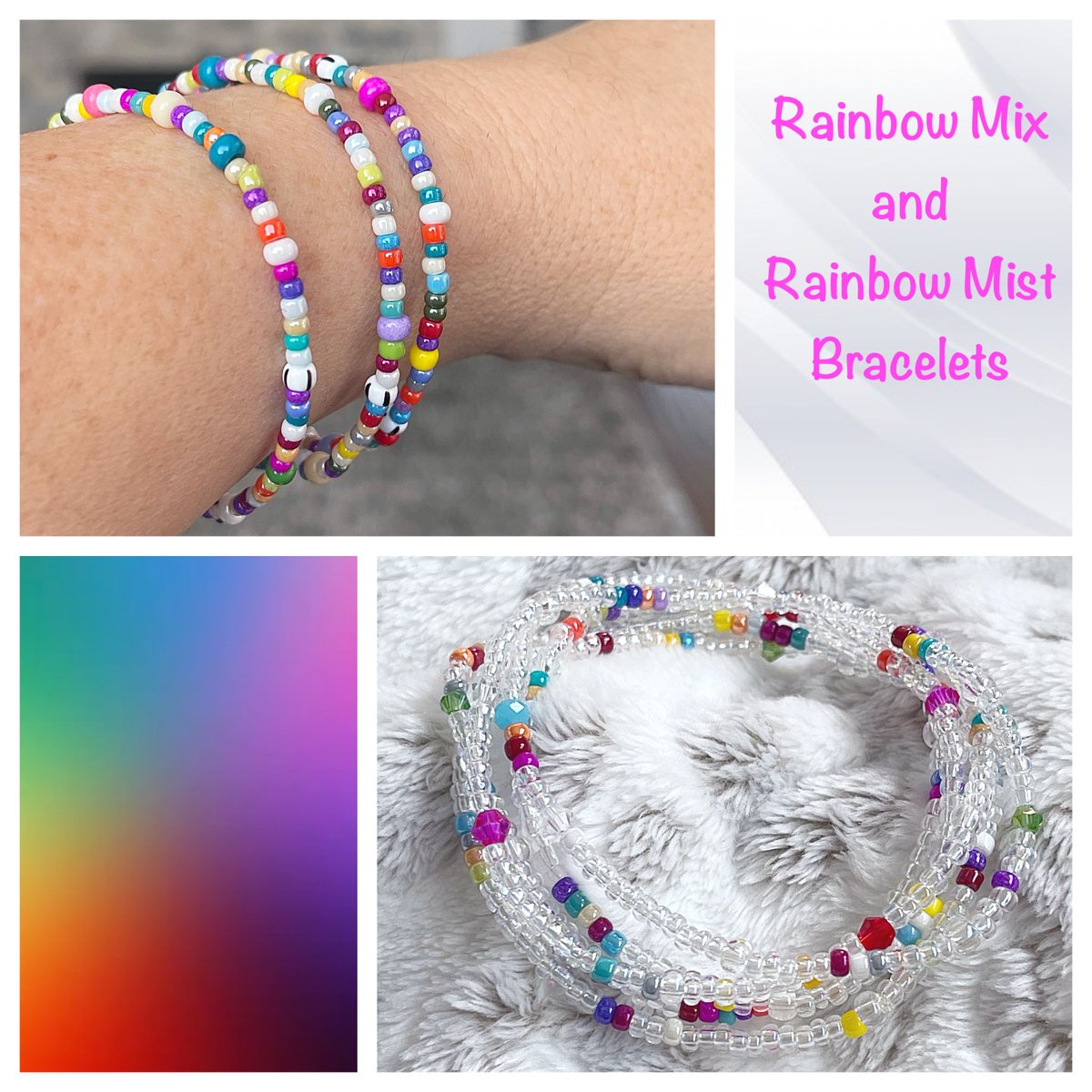 LunaByRachel's tweet photo. 🌈 NEW Rainbow Bracelets have arrived 🌈 https://t.co/cd2V02oMNE #newarrival #stackbracelets #wrapbracelet #etsy #lunabyrachel #rainbow #shopsmallbiz #jewelry #festival #stretchbracelets https://t.co/6s2EZdQyqO