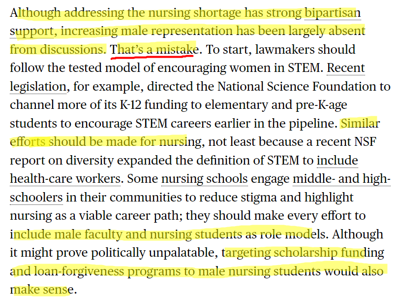 RichardvReeves's tweet photo. Yes, yes, yes &amp; yes to this from the Bloomberg @opinion editorial board. Very encouraging to see. #MenCanHEAL. 
(Hope the @ANANursingWorld agrees).
https://t.co/2CkhU1PyII https://t.co/s3oBSJh6O9