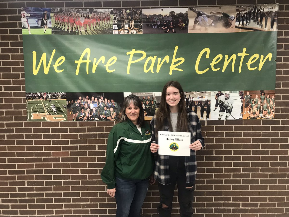 PCSHActivities's tweet photo. Congrats Park Center 2023 Athena Award Recipient - Hailey Eikos - after PC she is off to the University of Vermont on a full hockey scholarship!! #pcpride https://t.co/DMBR548Ule