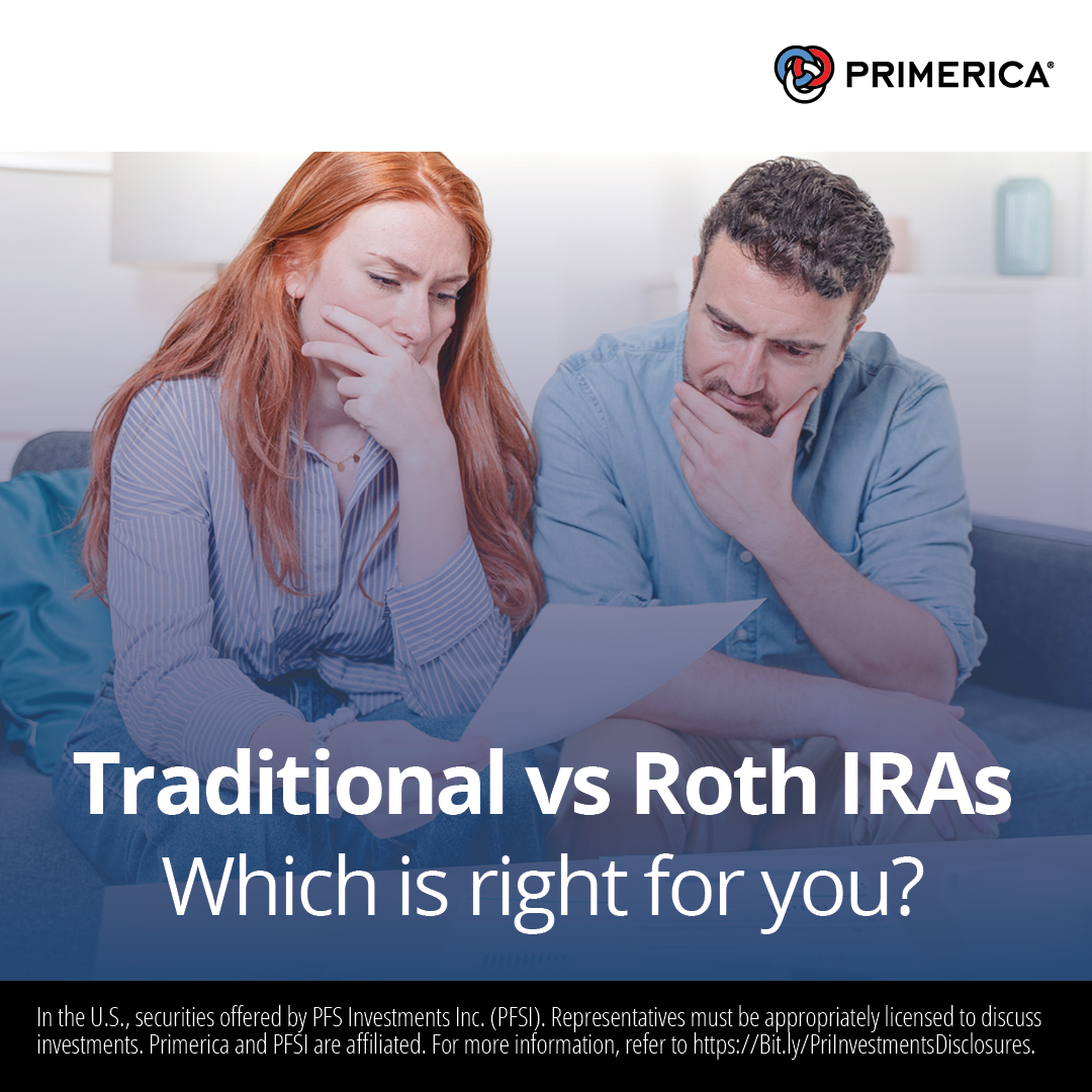 Traditional IRA vs. Roth IRA - which one is right for you? The answer depends on your financial situation and retirement savings goals. Let’s work together to find the right IRA for you before the deadline on April 18, 2023.

Bit.ly/PriInvestments…