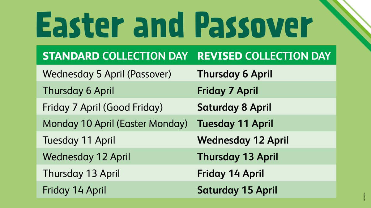 Hackney Council on Twitter "♻️ From Wednesday 5 April to Saturday 15