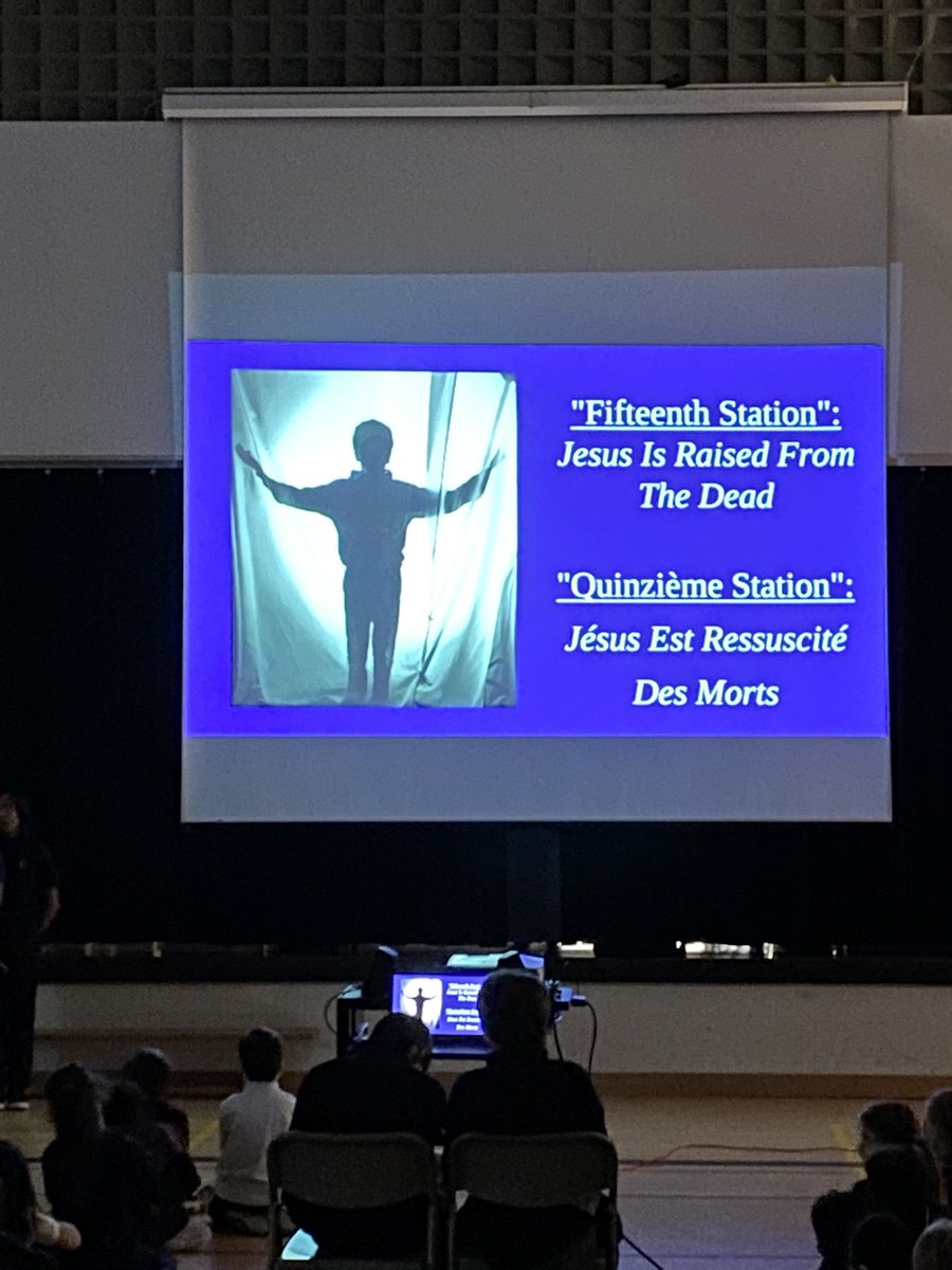 Thank you to our grade 7 French Immersion classes and their teachers, Mme DiPersio and Ms. Khader, for leading Stations of the Cross for our <a href="/StMaryOakville/">St. Mary Oakville</a> grades 1-3 students.