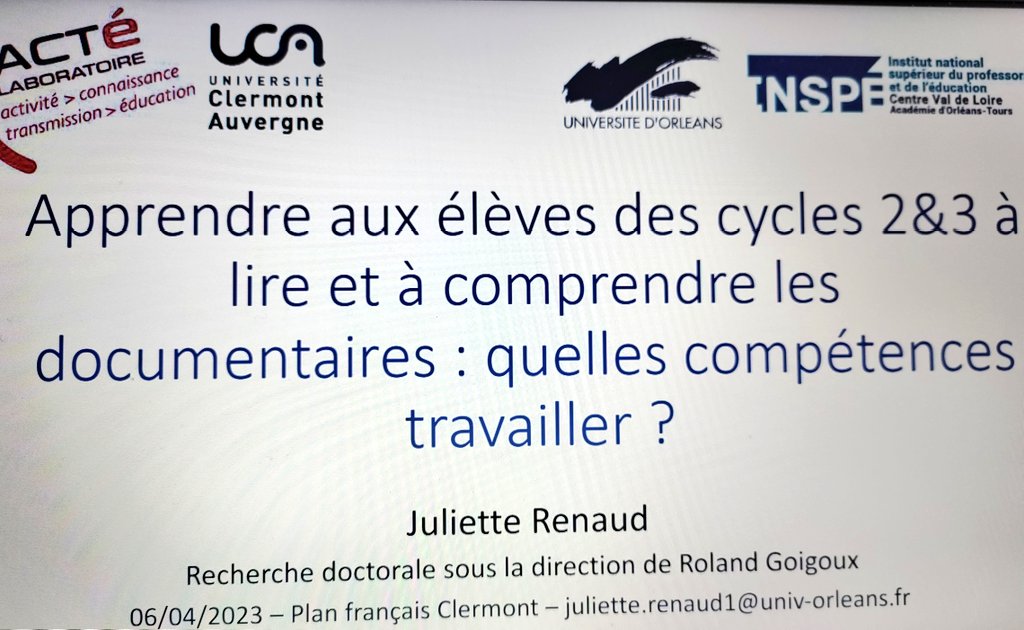 Florence Pesty (@florence_pesty) on Twitter photo Un grand merci <a href="/julietterenaud2/">Renaud Juliette</a> pour sa riche conférence sur la compréhension des textes documentaires !
Merci également @Canope_63 pour la matinée active sur les techniques d'animation de groupe.
Bravo aux CPC #Planfrançais pour leur engagement dans la formation ! <a href="/acclermont/">Académie de Clermont-Ferrand</a> Un grand merci <a href="/julietterenaud2/">Renaud Juliette</a> pour sa riche conférence sur la compréhension des textes documentaires !
Merci également @Canope_63 pour la matinée active sur les techniques d'animation de groupe.
Bravo aux CPC #Planfrançais pour leur engagement dans la formation ! <a href="/acclermont/">Académie de Clermont-Ferrand</a>