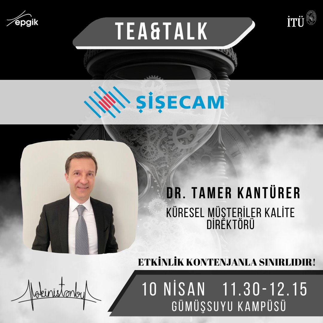 Şişecam Tea&Talk ile Makinistanbul'da sizlerle.Makinistanbul'un en samimi ve verimli oturumu, Tea&Talk'ı kaçırma! Aşağıdaki linkten etkinliğe kayıt ol, Makinistanbul'un fırsatlarını kaçırma! epgik.com/makinstanbul-s…