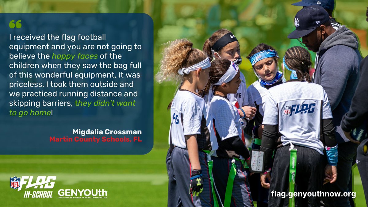 GENYOUthNow's tweet image. #NationalStudentAthleteDay reminds us that every kid deserves equitable access to school sports.

Phys ed coaches/instructors – Help your students develop a love of sport by signing up to be alerted when #NFLFLAGInSchool applications open on April 25: bit.ly/3zmqxi7