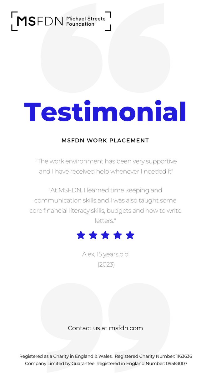 MSFDNofficial's tweet photo. Thank you to Alex for choosing us for his work placement experience - we are thrilled that your time with us was educational and supportive! 

Get in touch with us us at https://t.co/djgL4Th1Yi for more information on work placements https://t.co/LKfB5uPVpz