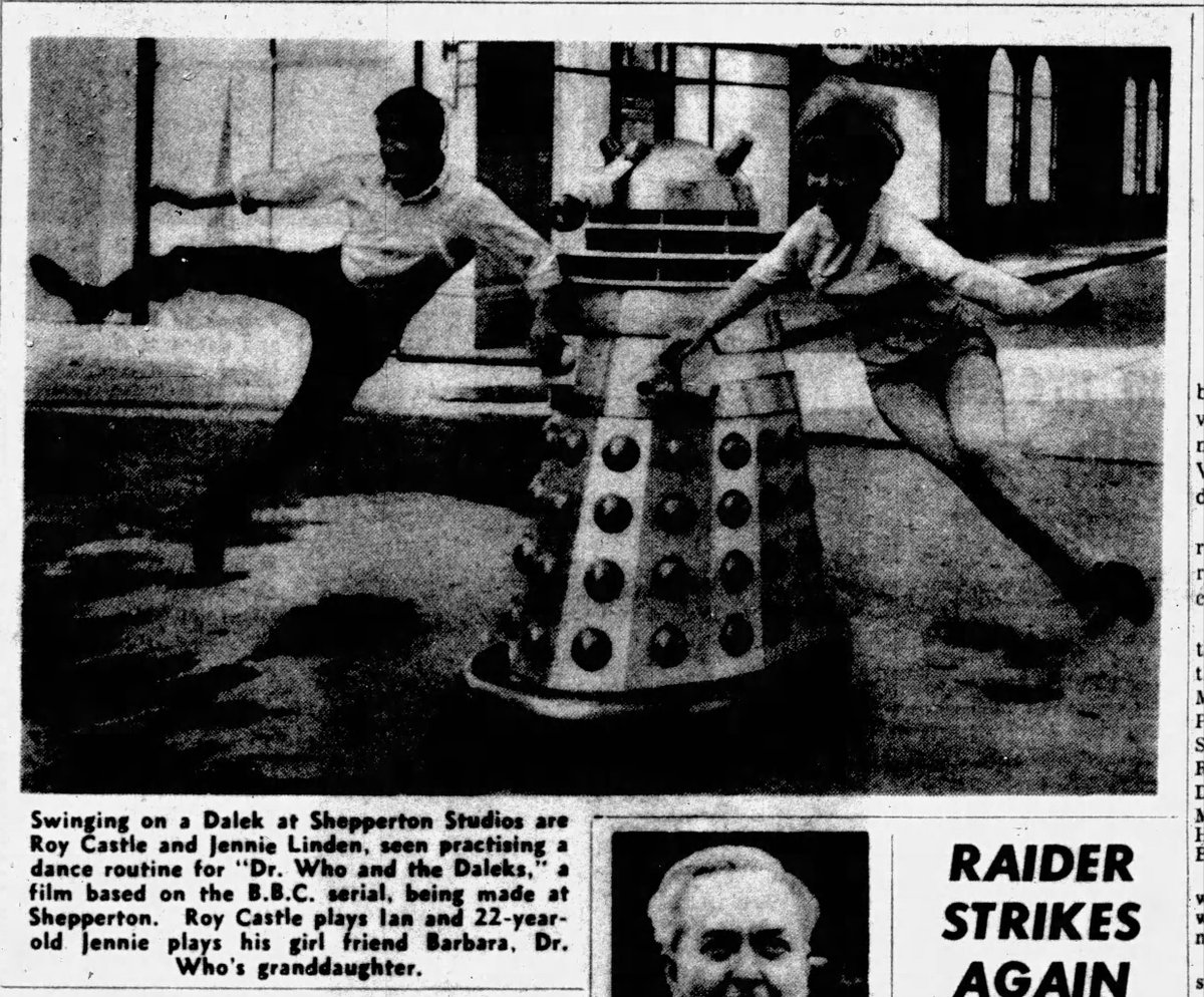 Doctors_Beard's tweet photo. Jim Beard, look away! This is a promo image for "Doctor Who and the Daleks" movie that will premiere during the second series break. This wasn't a dance routine.
#doctorwho #dalek #daleks #tvmovie #promoimage #secondseries https://t.co/0I9kEggPmO