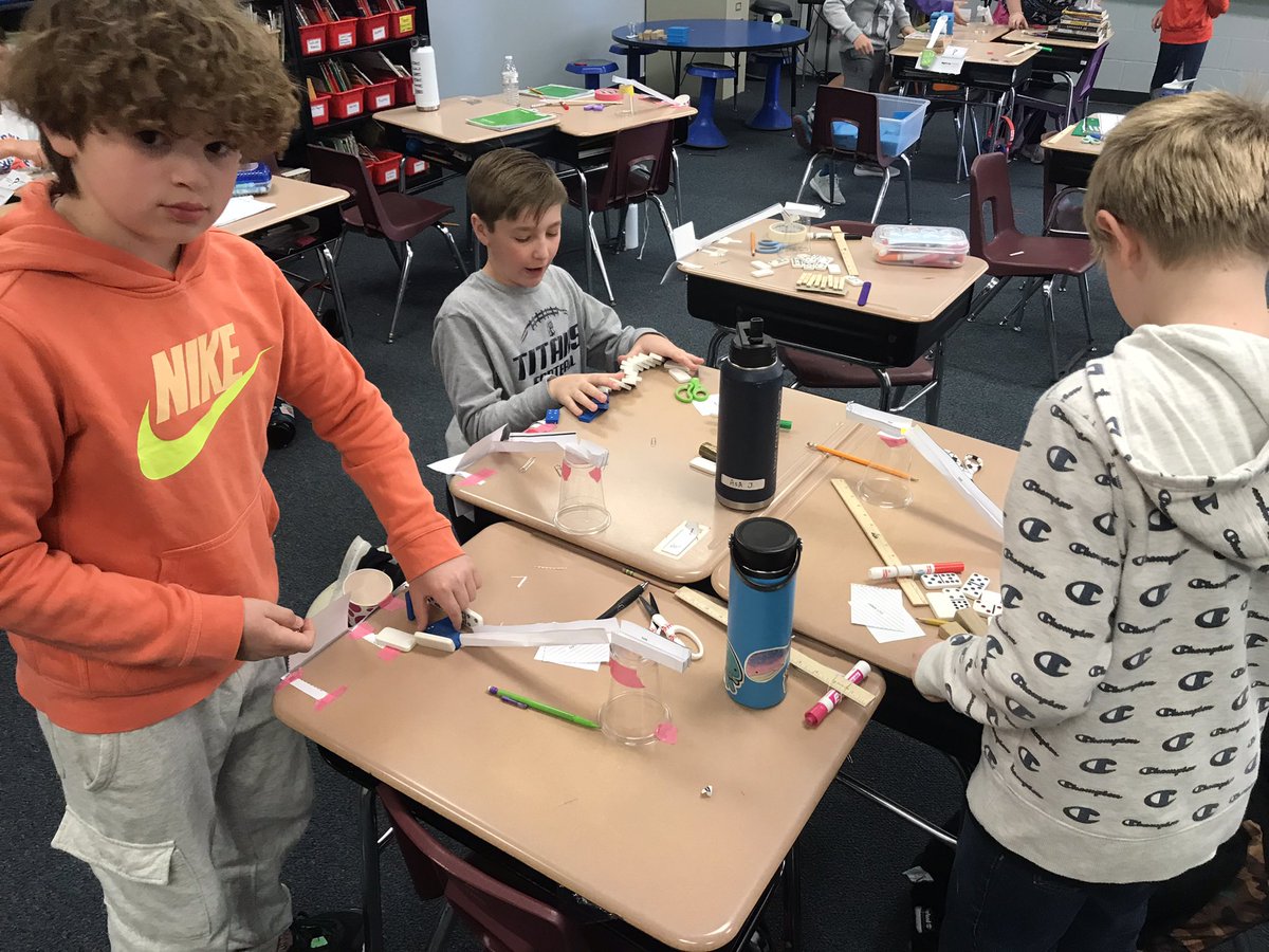 Adding on to Mystery Science, creating our own chain reaction machines.