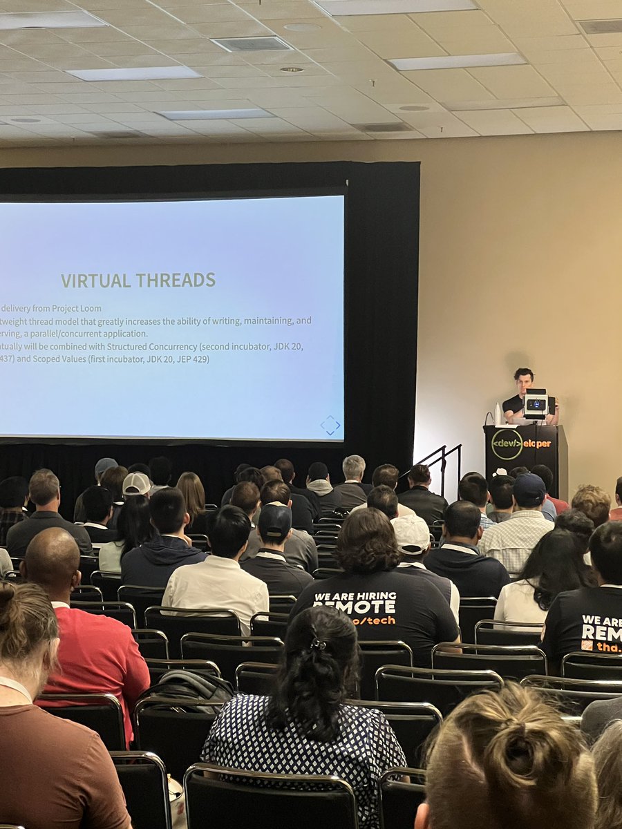 mohaghighi's tweet photo. Great talk by @BillyKorando at @devnexus on latest features being added to @java and how it has evolved since Java 11 ☕️ https://t.co/DDdOEjw0jj