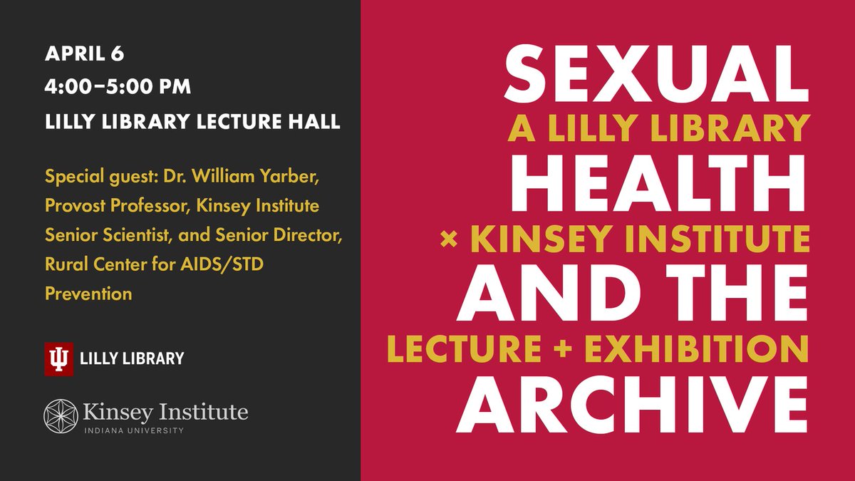 kinseyinstitute's tweet photo. Today at 4pm! Lecture and pop-up exhibition from #kinseyinstitute and @IULillyLibrary on how #STIs have been depicted in print. Lilly Library Lecture Hall or Zoom (registration req). #sexualhealth #inthearchive
Details at https://t.co/nzNLokKptD https://t.co/sDP8f4ICUY