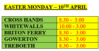 Don't forget that only 5 of our branches will be open on Easter Monday as listed below 😃 #JenkinsBakery #Easter #BankHoliday