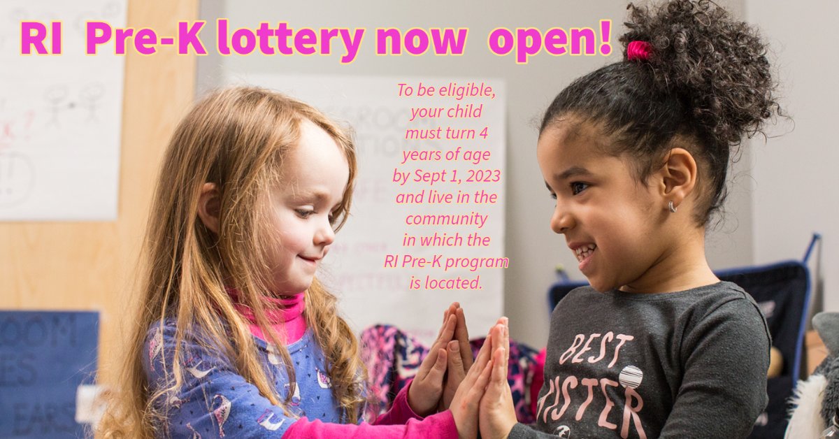 RIKidsCount's tweet image. The RI #PreK lottery is now open! ripreklottery.ride.ri.gov

More info about RI Pre-K + the lottery here: ride.ri.gov/InstructionAss… #edchatRI