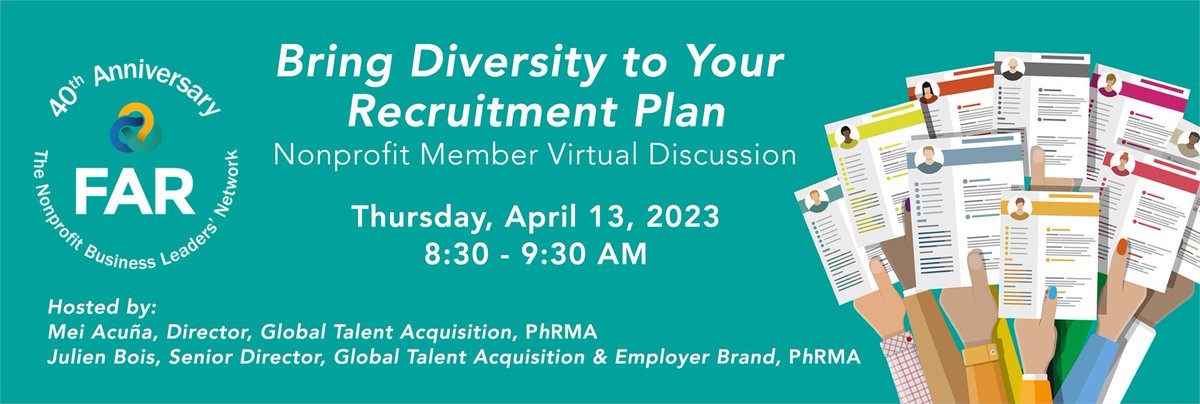 See you next Thursday, April 13th, for the next interactive discussion - "Bring Diversity to Your Recruitment Plan", facilitated as a peer-to-peer sharing opportunity.

🔗 Click the link to learn more! lnkd.in/gHZaiJMx