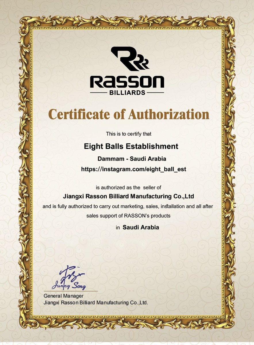 eight_ball_est's tweet photo. الكرات الثمان وكيلاً لطاولات شركة راسون العالمية 
#RASSON https://t.co/Sp6veEoiut