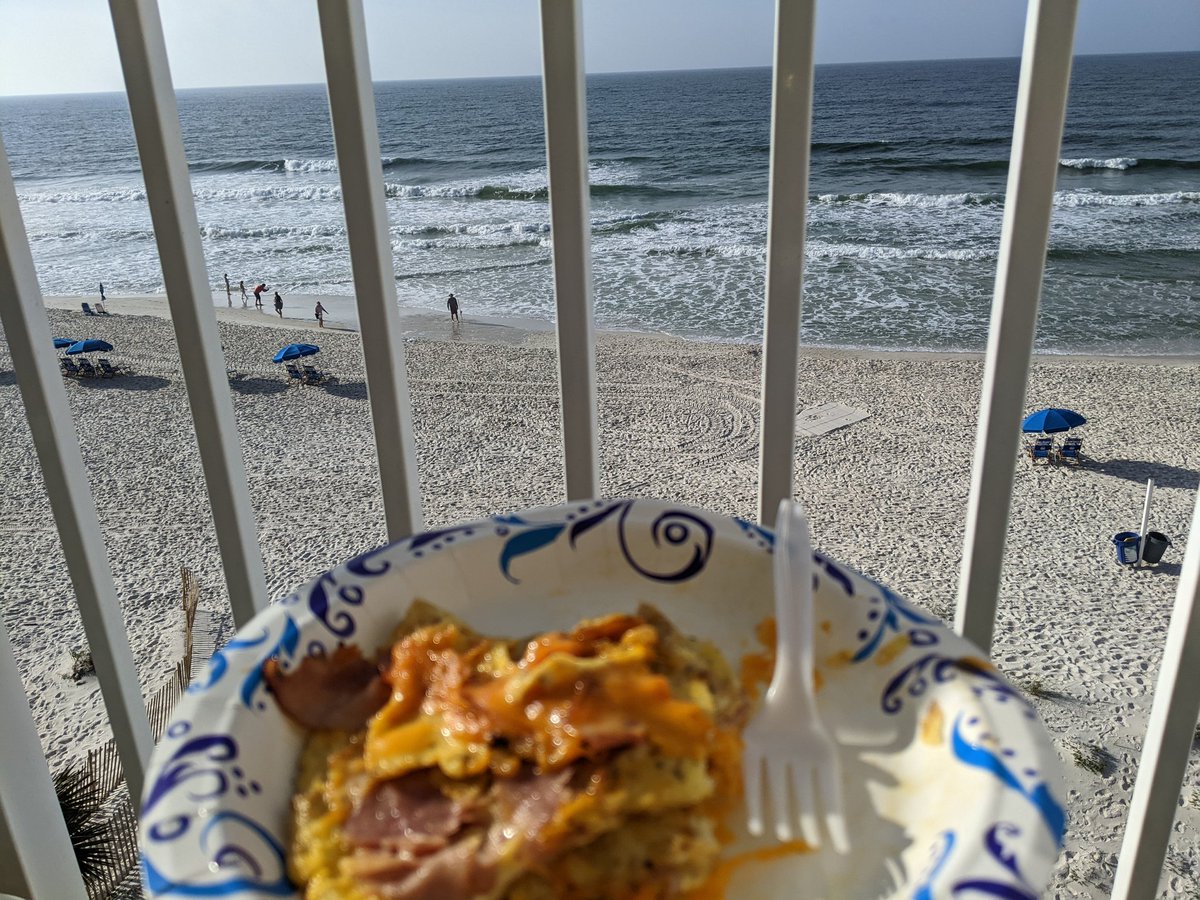 dfteach's tweet photo. Last day at the beach. 😩
Breakfast on the balcony.
Reading while burning.
#TeacherOnVacation
#BeachingNotTeaching
#GulfOfMexico
#MyYearOfFirsts
#SandBetweenTheToes
#WorkingOnMySunburn
#IDontWantToGoHome
#IamNotLeaving https://t.co/Pj2ibCtEHq