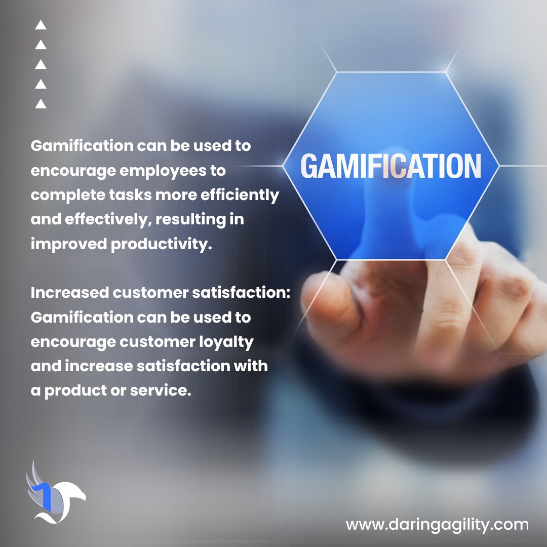 DaringAgility's tweet photo. Gamification is the use of game elements and mechanics, such as points, badges, and leaderboards, in non-game contexts to engage and motivate people to achieve their goals. 

Learn more abot gamification and its benefits on: https://t.co/CDfi4Dmrok. https://t.co/LXVgHaURqq