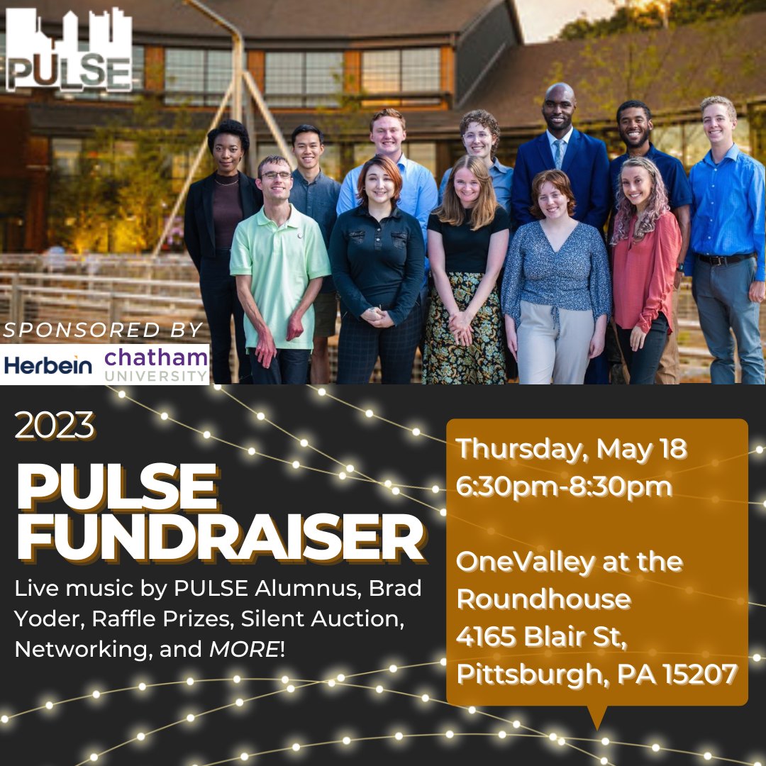 pulsepittsburgh's tweet photo. Come support this incredible group of PULSE fellows at our first in-person fundraising event since 2019!
Purchase tickets at the link in our bio. Admission includes hors d’oeuvres provided by Community Kitchen PGH and 2 drink tickets. A cash bar will be available as well.  🎉💥 https://t.co/GV6sHnaRQt