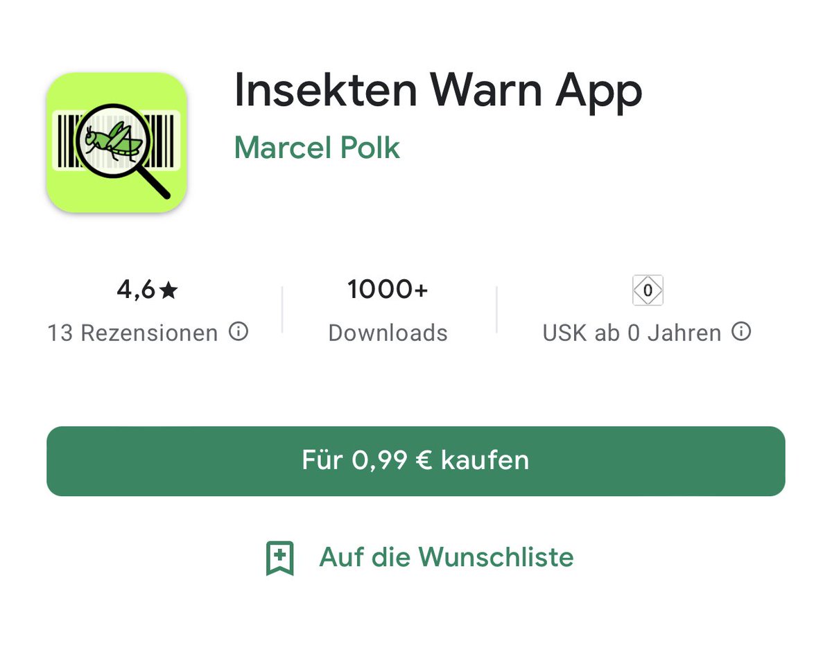 uhrensohn14's tweet photo. Jetzt auf dem Schwurbler-Handy: Die Warn-App für Insekten in Lebensmitteln. Nur 99 Cent 🔥 https://t.co/lOkYVBtDbp