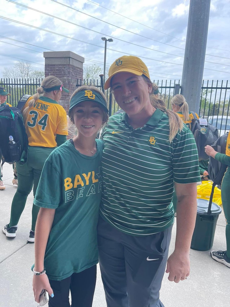 #31 Devan catching a quick <a href="/BaylorSoftball/">Baylor Softball</a> game and hello to Coach Diaz!!