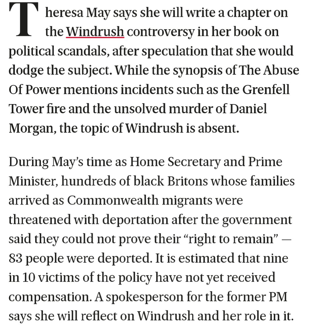 Profiteering out of the #WindrushScandal, the contemporary version of which Ms May was Commander in Chief. I know some of you hanker for the past, so dreadful is the present, well don't.