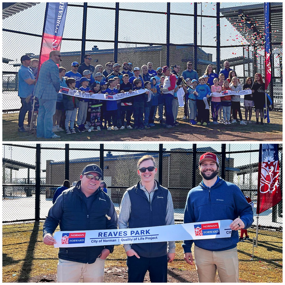 Let the games begin! #FlintcoOKC celebrated the completion of the #ReavesPark renovation in Norman, OK as part of the Norman Forward quality of life initiative. Thanks to <a href="/wearehalff/">Halff</a> and @adgokc for bringing your A-game.