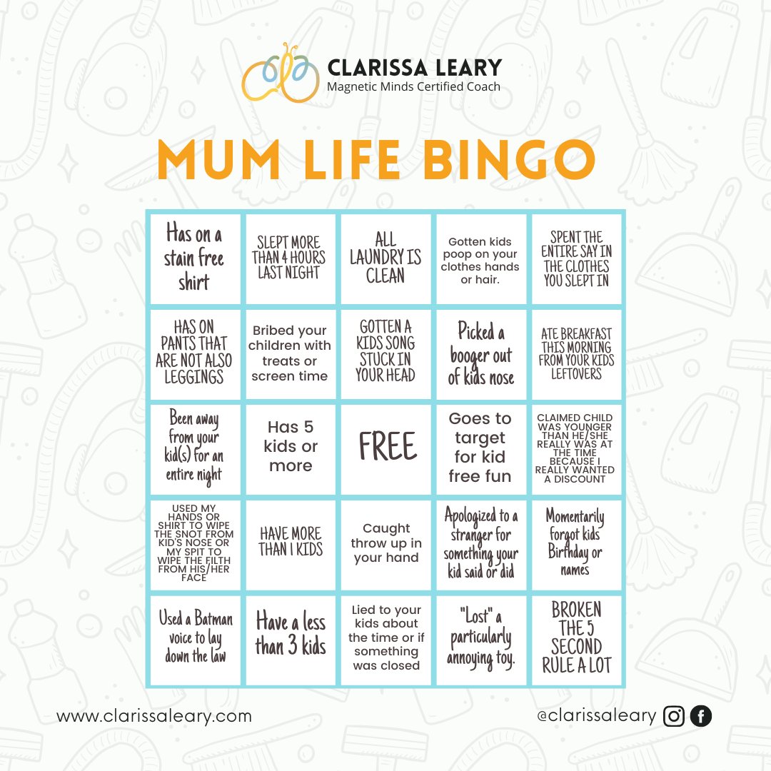 ClarissaLeary's tweet image. Calling all supermoms out there! 
Let's play a fun bingo game!
Comment BINGO once done!
#mentalreprogramming #clarissaleary #clarissalearycoachingprogram #superconscioustransformation #successmindset #superconsciouscoachau #personaldevelopment #magneticmindscoach #coaching ...