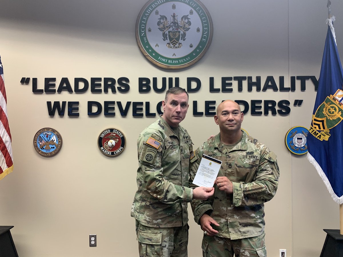 SFC Alexander Mateo and SGM Donald Petrie were recognized as 'Squad Members of the Week' for showing exceptional leadership. Congratulations to them both!