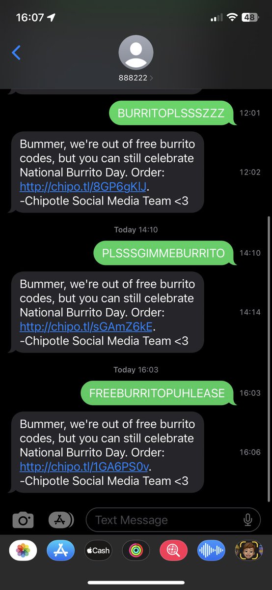 Wolsen131's tweet photo. @ChipotleTweets 0-4. I see how where relationship stands https://t.co/ihHwZreuEM