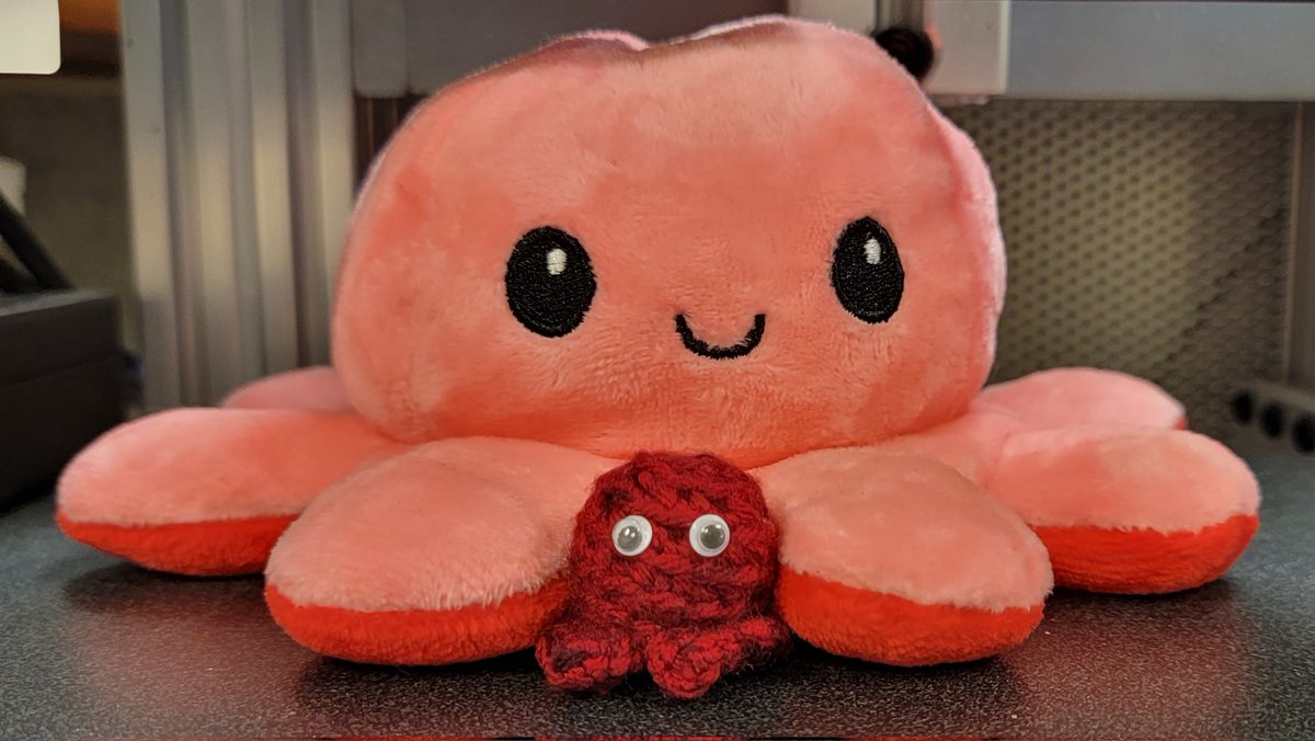 I'm slowly making everyone in my (soon-to-be previous) office an octopus out of their favorite color. This is number 3 of 38. I'm starting to feel too lazy for this. 😅 #imtoolazyforthis #lazy #googlyeyes #wigglyeyes #crochetoctopus #amigurumi #amigurumioctopus #octopus #crochet