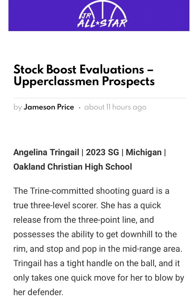 OCS Girls' Basketball (@ocsgbasketball) on Twitter photo <a href="/JrAllStarBB/">Jr. All-Star Girls Basketball</a> recognized Angelina Tringali for her terrific senior season and three level scoring ability!!! <a href="/JrAllStarBB/">Jr. All-Star Girls Basketball</a> recognized Angelina Tringali for her terrific senior season and three level scoring ability!!!