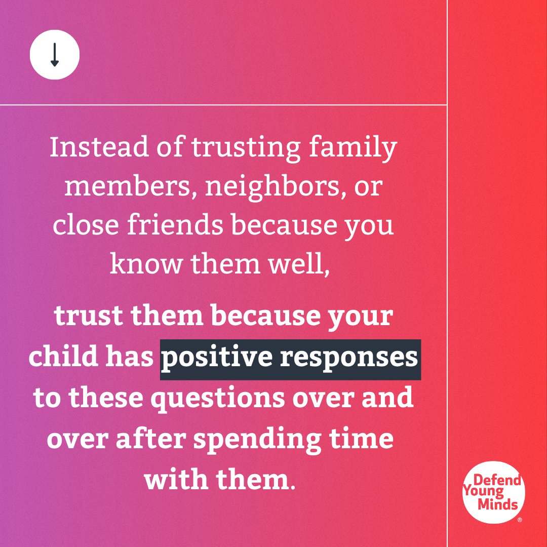 🛑Don’t take trust for granted - check in with your child after a family party, a cousin sleepover, time with a babysitter, etc. Questions to ask: bit.ly/3tFjSfp #ChildAbuseAwarenessMonth
