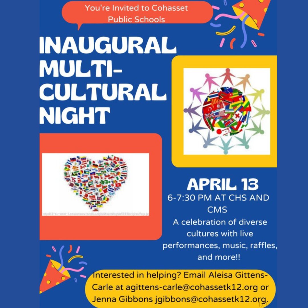The PSO is excited to support the Inaugural Multi-Cultural Night on April 13th with a $1000 grant to help bring it to life.
Mark your calendars for a celebration of diverse cultures with live performances, music, raffles and more!