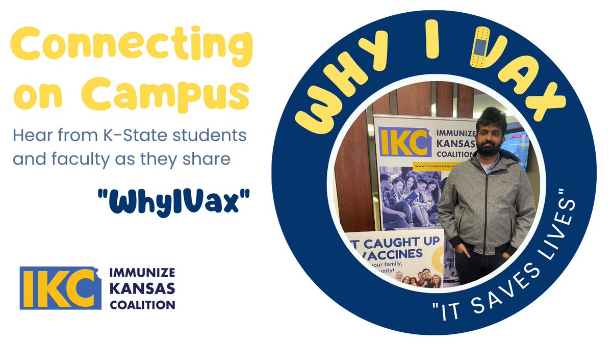 IKC is on campus with K-State students and faculty, engaging in the question 'why do you vax?' 

K-State student, Kushan shares, 'it saves lives.'

Stay tuned for more feature posts from students and faculty about why they vax! #WhyIVax #KansasStateUniversity #VaccinesSaveLives