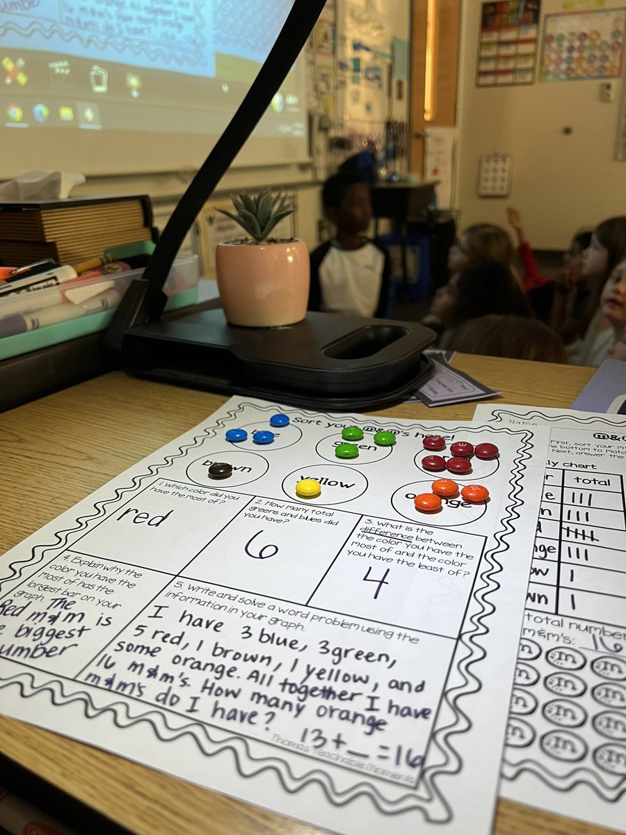 Liz_S_Castillo's tweet photo. M&amp;M graphs! 😍 @OgleElem #1stGradeMath https://t.co/ZDqpxct5sN