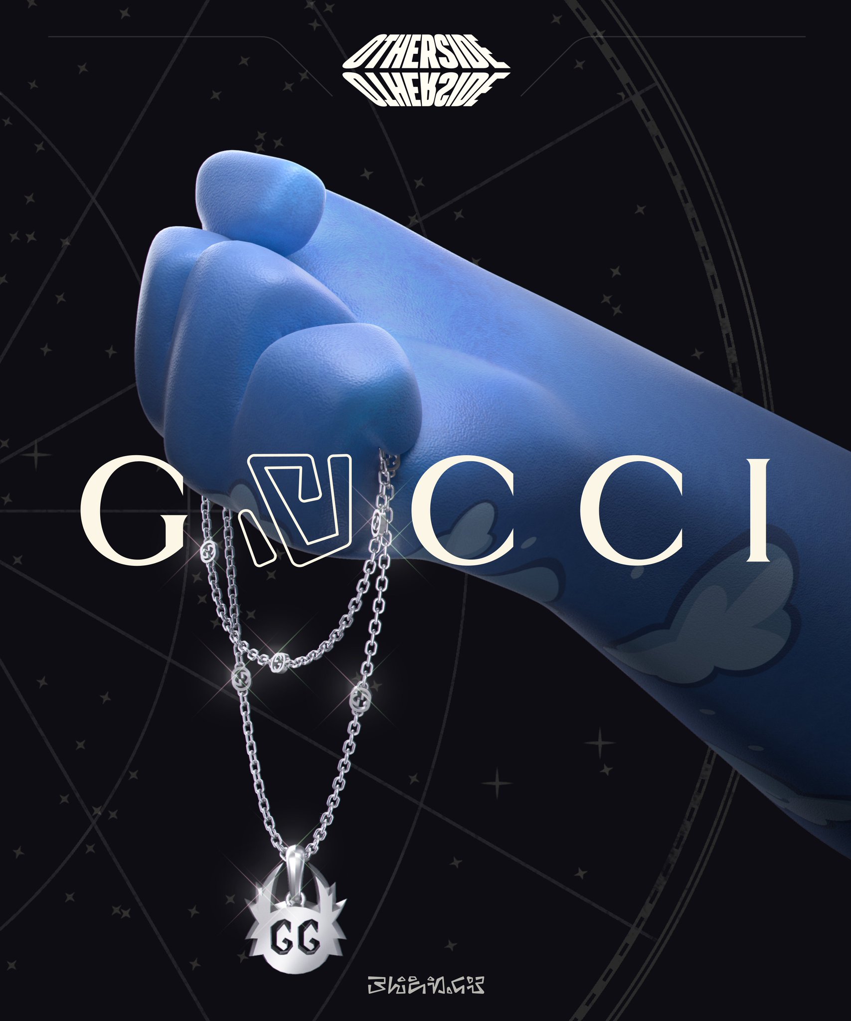 blue gucci wallpaper