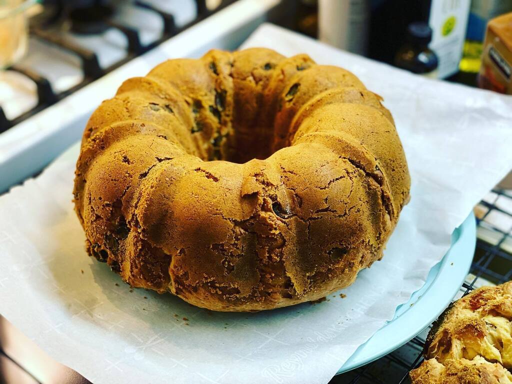 Traditional Easter Polish babka with rum soaked raisins and a graham cracker crust. Yet to add icing glaze. 
.
.
.
.
.
.
.
.
.
.

#bakinglove #homebaker #instacake #foodblogger #instagood #cakedesign #birthday #chocolatecake #sweets #homebaking #buttercr… instagr.am/p/CqtaZojv7G6/