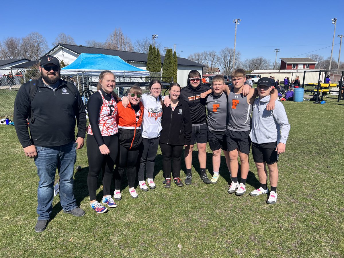 FFTrojanTrack's tweet photo. Big Mike and the bombers ready to launch at the Demon Relays. #throwscrew #masters2023 https://t.co/s9hGgobHeY