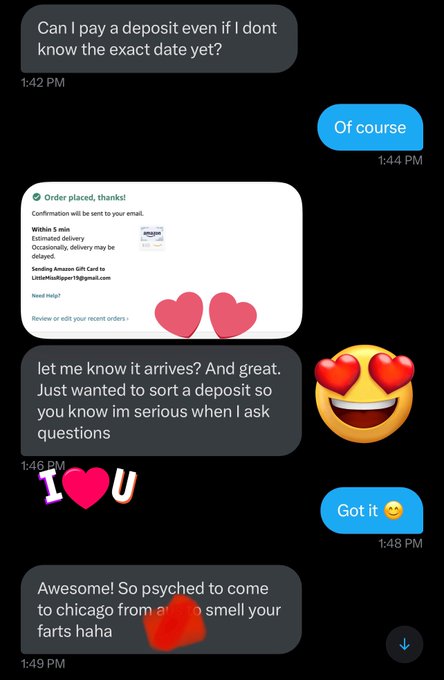 So refreshing and pleasant when I get messages like this! Wanted to pay a deposit so I know he&rsquo;s serious