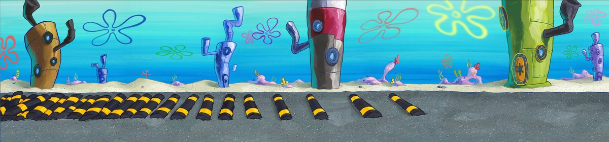 Here are a small handful of the first bgs I painted on SpongeBob SquarePants last year. Traditionally painted in gouache. I love my job! Avocado layouts by George Nachev. Not sure about the others. Lots more to come later in the year :)
#SpongeBobSquarepants #backgroundart
