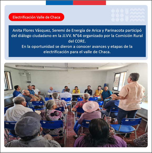 EnergiaAyP's tweet photo. Anita Flores Vásquez, Seremi de Energía de Arica y Parinacota, participa en diálogo ciudadano en el Valle de Chaca. #corearicayparinacota #Inelco #MuniArica #Energía #ValledeChaca https://t.co/A7qoPck9SP