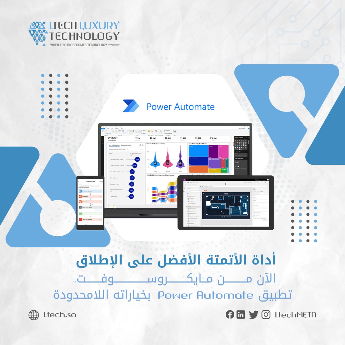 LtechMETA's tweet image. استفيدوا اليوم من #العمليات_المؤتمتة لضمان السلاسة في جميع أعمالكم مع أحدث مزايا #Power_Automate التي تسرّع إنتاجيتكم بأقل مجهود وأسرع مدة على الإطلاق