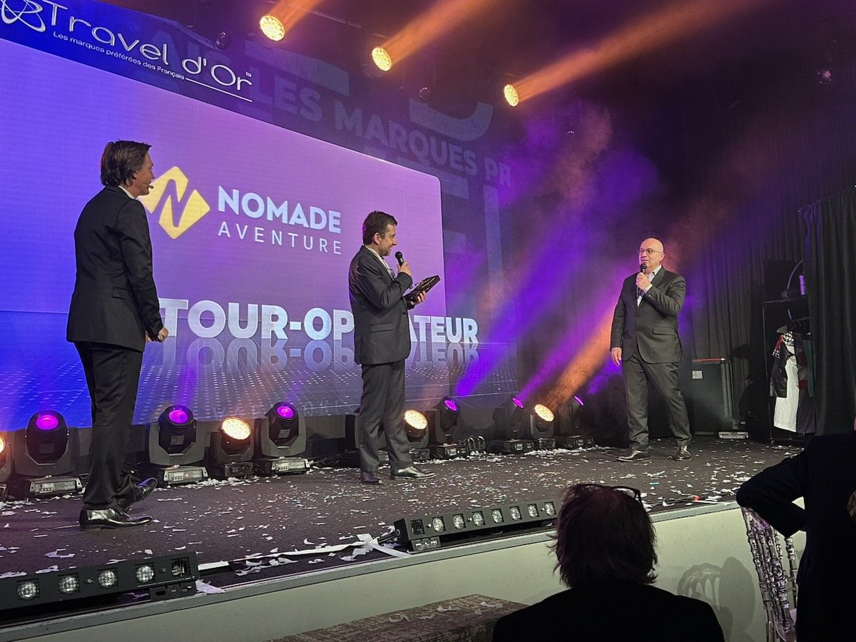 Nomade Aventure décroche le Travel d'Or 2023 des tour-opérateurs, devant 43 autres TO français, dont en finale Club Med, Fram et TUI . 🏆