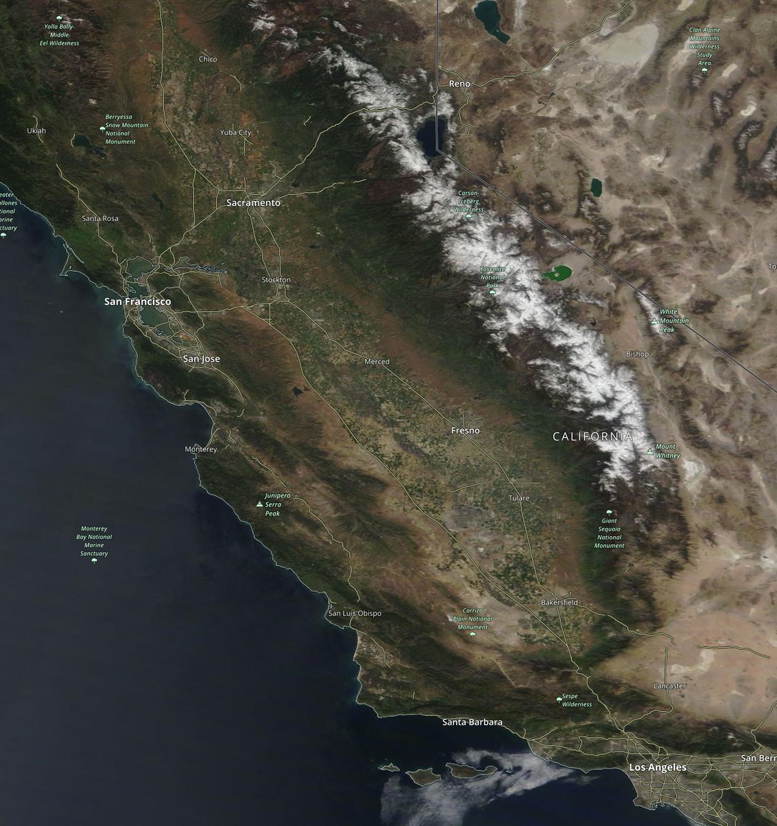 Rob Mayeda on Twitter "A Green Golden State Satellite view NASA