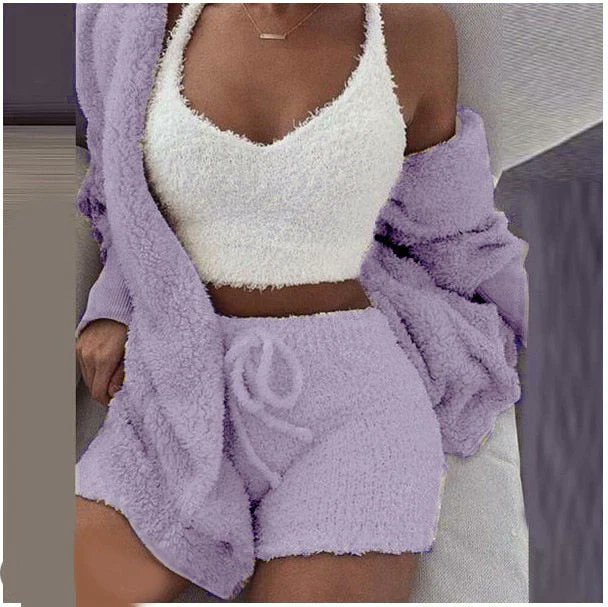 FLUFFY THREE PIECE SET LOUNGE SEXY OUTFITS.🔥

LINK IN BIO 😍